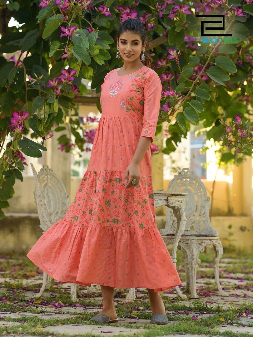 Blue Hills Livik 11 Heavy Cotton Fancy Festive Wear Designer Anarkali Kurti Collection